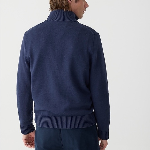 JCrew Mens Heritage Cotton Half-zip Sweater in Navy Size Medium - Picture 3 of 9
